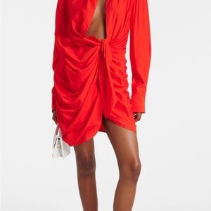 Vibrant orange Draped Dress